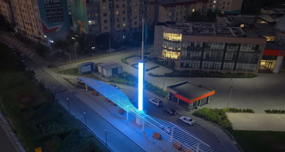 Біріктірілген LED-экраны бар флагштокты орнату-Алматы қаласы Алатау ауданы
